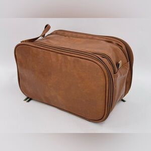 Elviros Travel Toiletry Bag for Men Shaving Dopp Kit Water-Resistant Brown NWOT